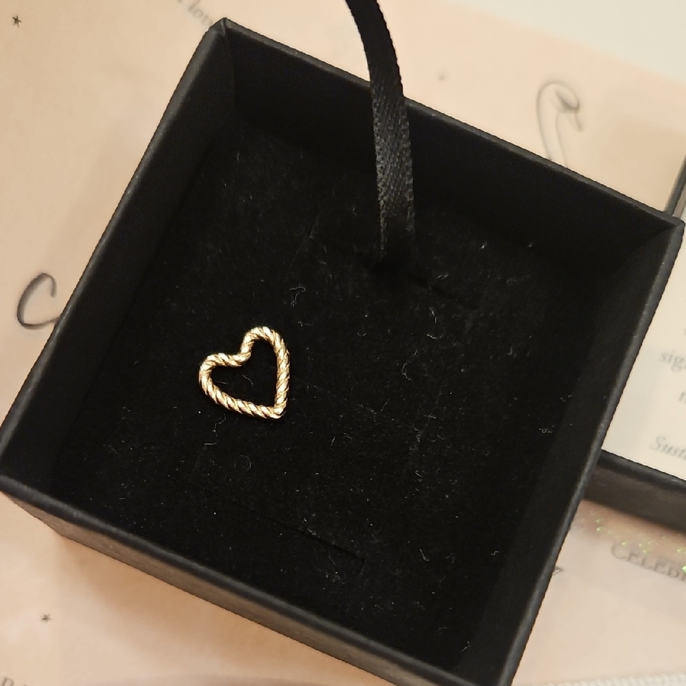 J. Crew Gold Heart Rope Charm - Catbird Solid Yellow Gold